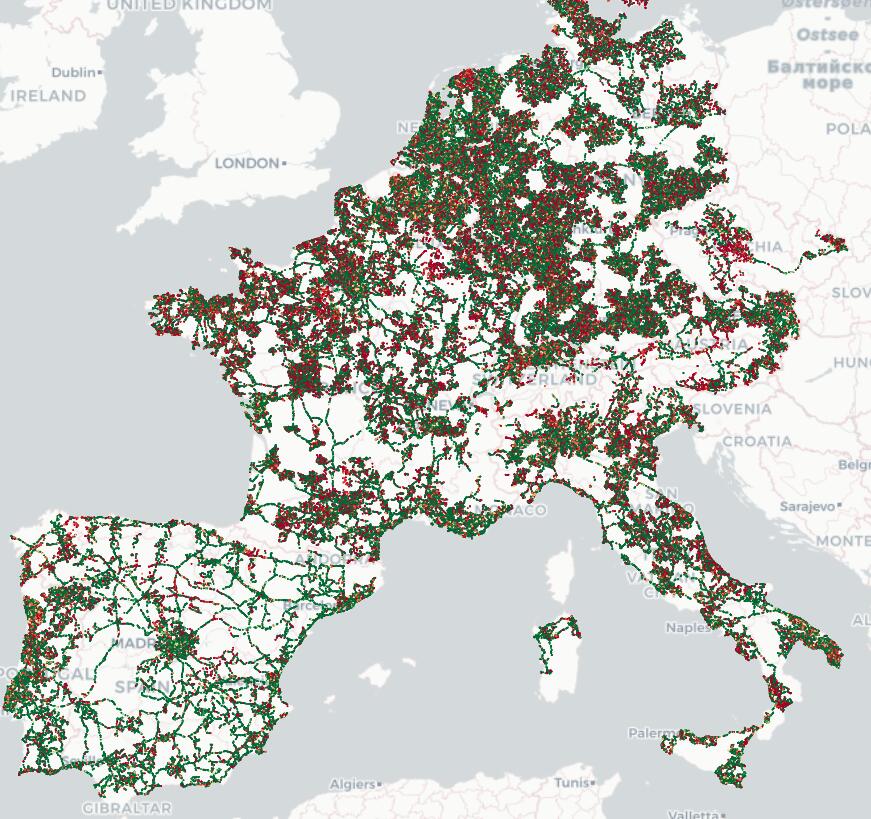 Error visualization over EuropeWest.