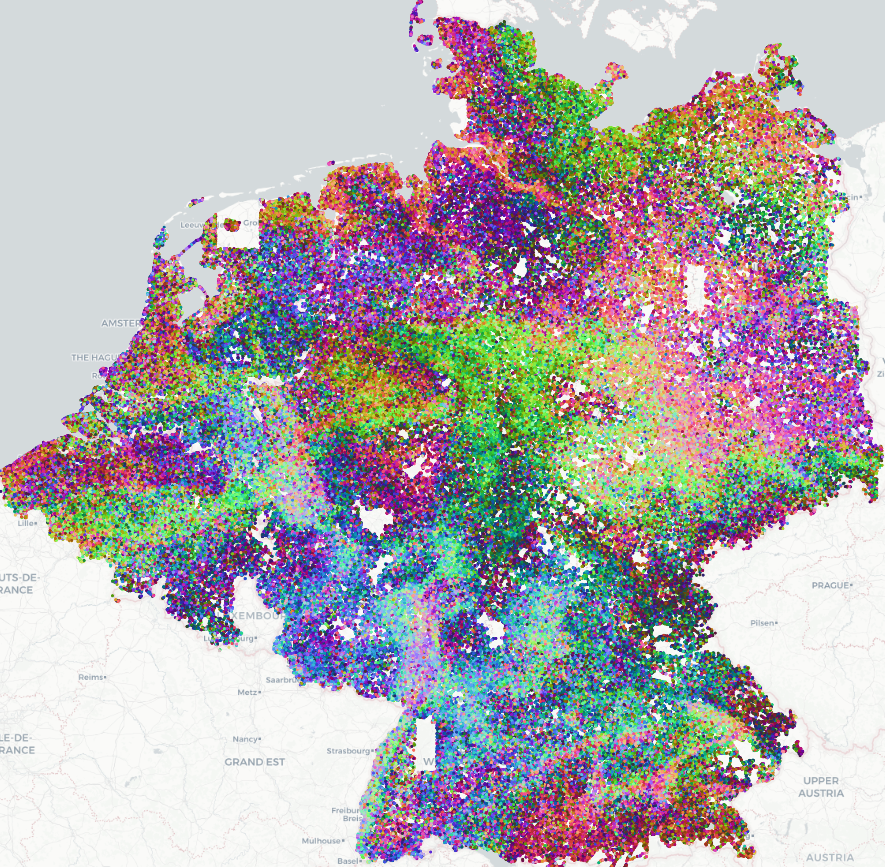 PCA features over BEDENL, classification model.