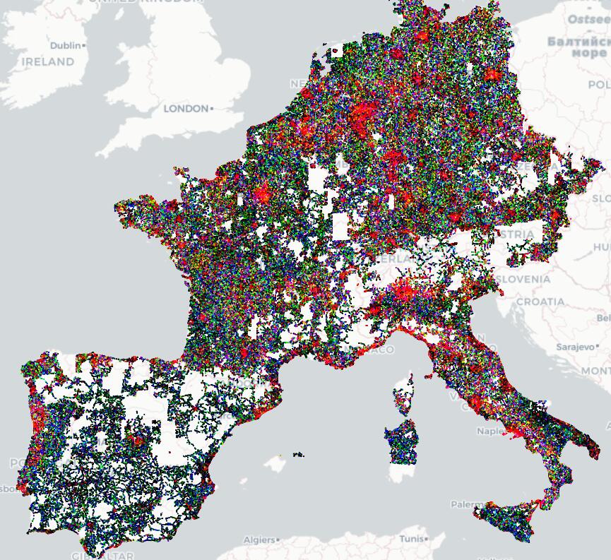 PCA features over EuropeWest, classification model.
